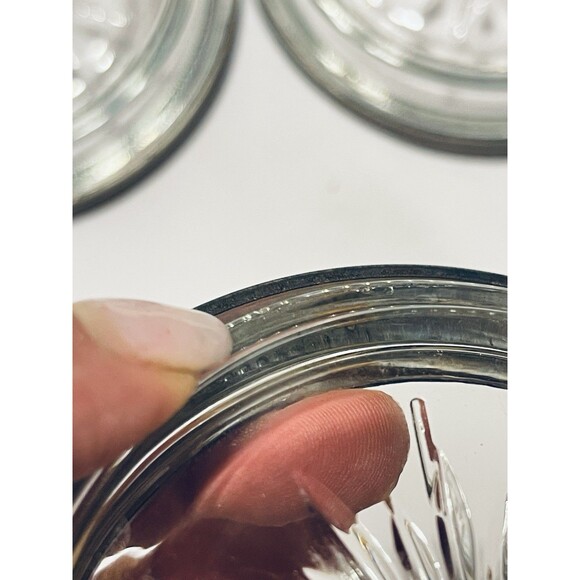 Vintage Leonard Italy Silverplate & Glass Coasters Set of 8 Starburst Design - Picture 12 of 12